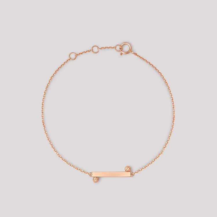 The Balance Bracelet crafted in solid 18k (750) rose gold from the Cléamoi Balance Collection.