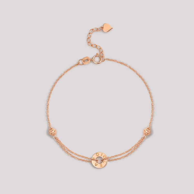 The Just Bracelet crafted in solid 18k (750) rose gold from the Cléamoi Balance Collection.