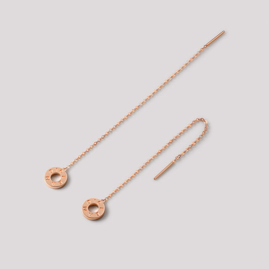 The Just Earrings crafted in solid 18k (750) rose gold from the Cléamoi Joy Collection.