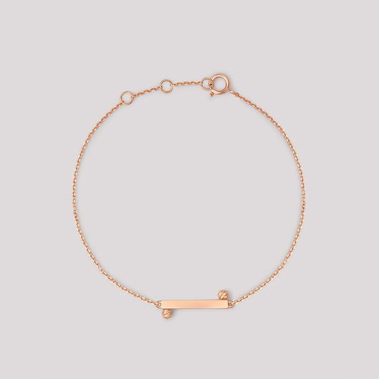 The Balance Bracelet crafted in solid 18k (750) rose gold from the Cléamoi Balance Collection.