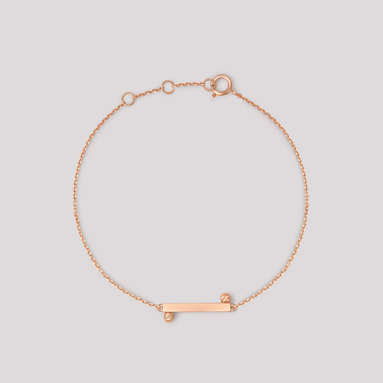 The Balance Bracelet crafted in solid 18k (750) rose gold from the Cléamoi Balance Collection.