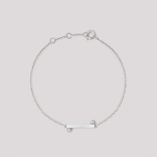 The Balance Bracelet crafted in solid 18k (750) white gold from the Cléamoi Balance Collection.