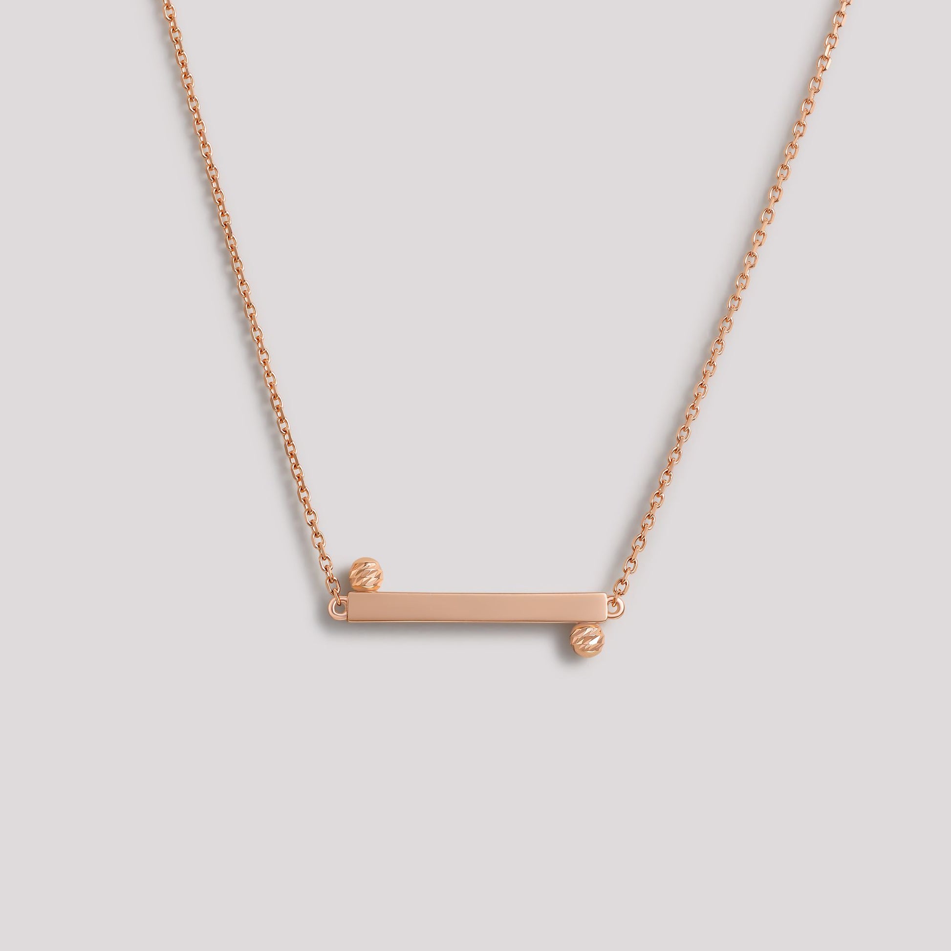 The Balance Necklace crafted in solid 18k (750) rose gold from the Cléamoi Balance Collection.