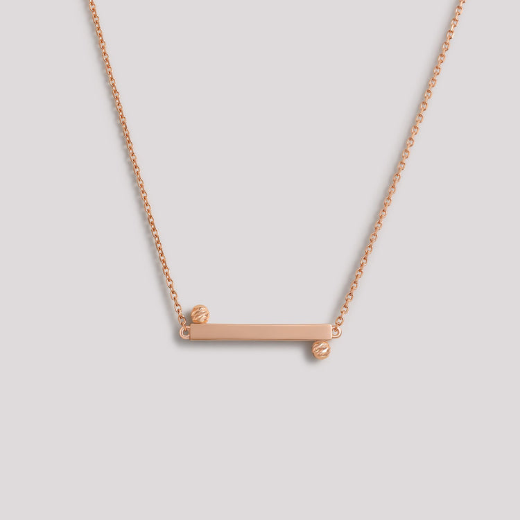 The Balance Necklace crafted in solid 18k (750) rose gold from the Cléamoi Balance Collection.
