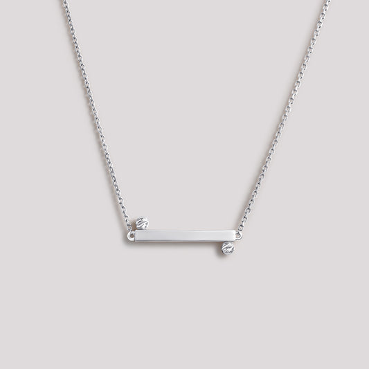 The Balance Necklace crafted in solid 18k (750) white gold from the Cléamoi Balance Collection.