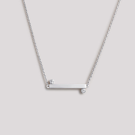 The Balance Necklace crafted in solid 18k (750) white gold from the Cléamoi Balance Collection.