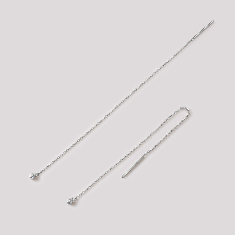 The Joy Earrings crafted in solid 18k (750) white gold from the Cléamoi Joy Collection.