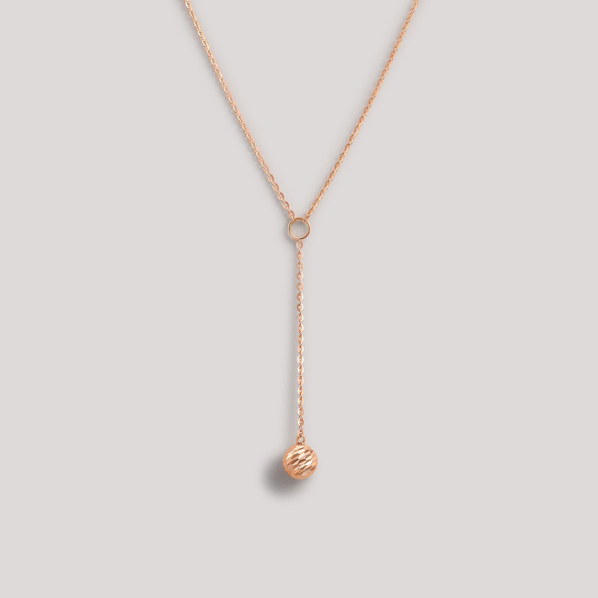 The Joy Necklace crafted in solid 18k (750) rose gold from the Cléamoi Joy Collection.