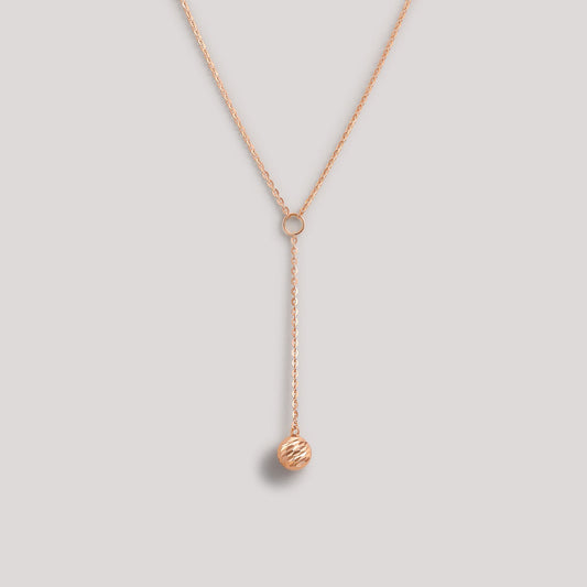 The Joy Necklace crafted in solid 18k (750) rose gold from the Cléamoi Joy Collection.