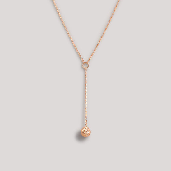 The Joy Necklace crafted in solid 18k (750) rose gold from the Cléamoi Joy Collection.