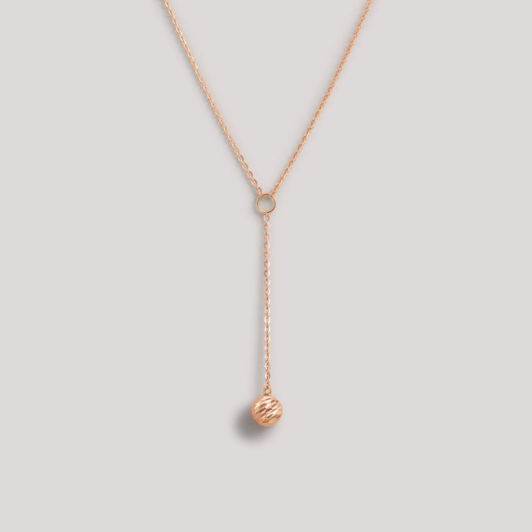The Joy Necklace crafted in solid 18k (750) rose gold from the Cléamoi Joy Collection.