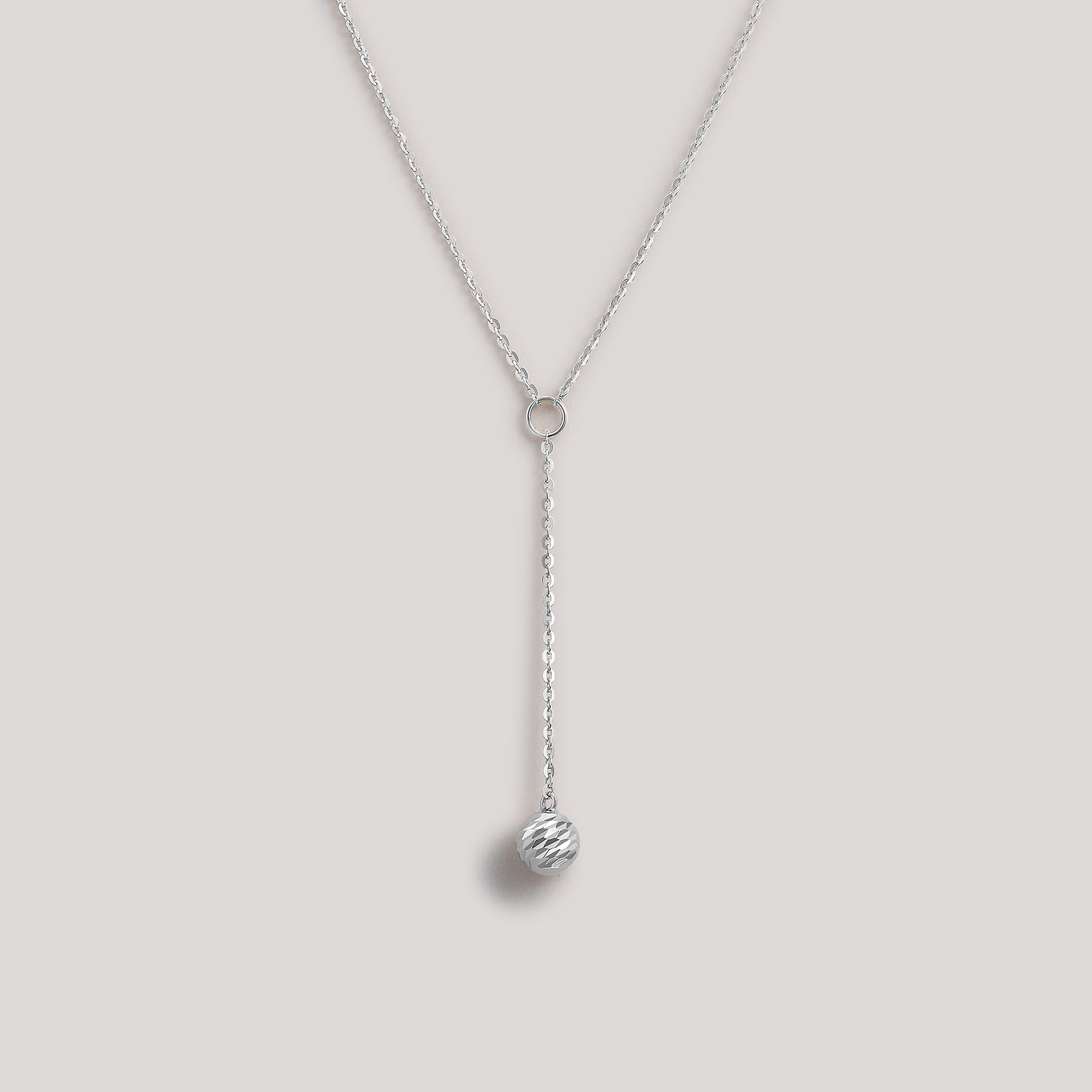 The Joy Necklace crafted in solid 18k (750) white gold from the Cléamoi Joy Collection.