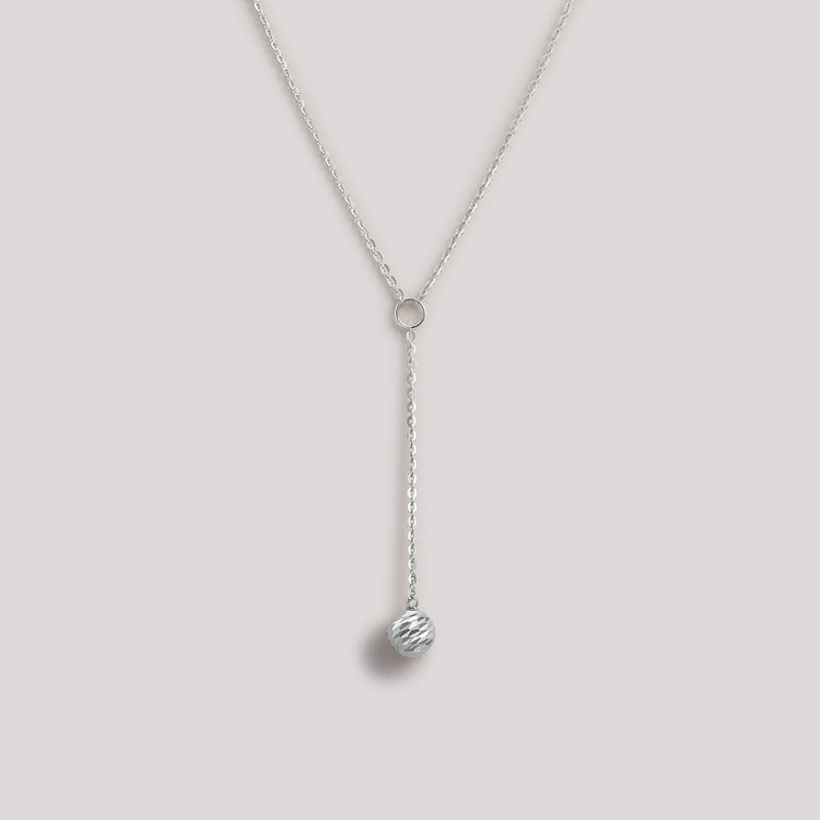 The Joy Necklace crafted in solid 18k (750) white gold from the Cléamoi Joy Collection.