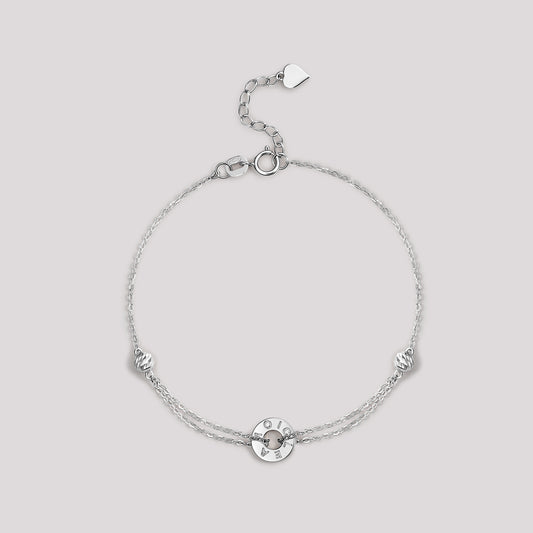 The Just Bracelet crafted in solid 18k (750) white gold from the Cléamoi Balance Collection.