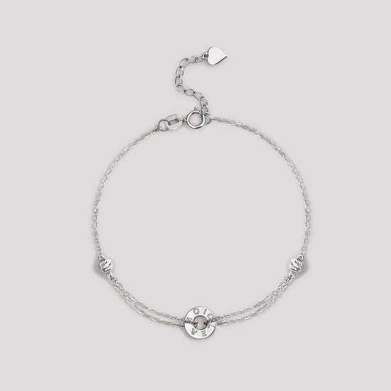 The Just Bracelet crafted in solid 18k (750) white gold from the Cléamoi Balance Collection.