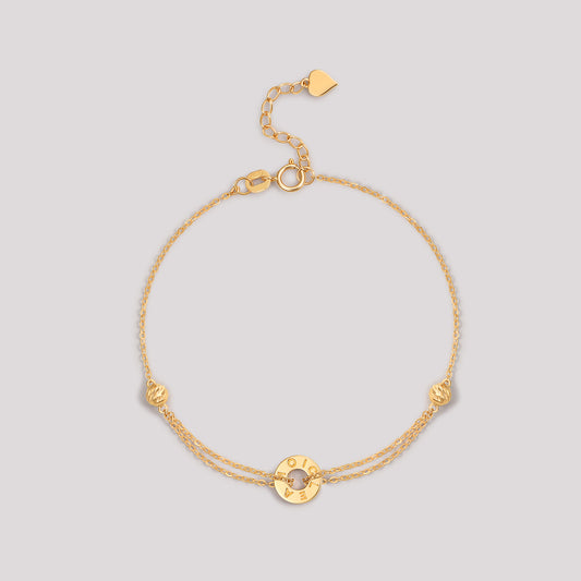 The Just Bracelet crafted in solid 18k (750) yellow gold from the Cléamoi Balance Collection.