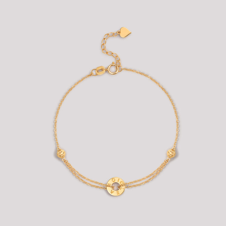 The Just Bracelet crafted in solid 18k (750) yellow gold from the Cléamoi Balance Collection.