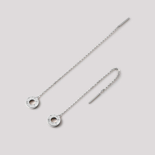 The Just Earrings crafted in solid 18k (750) white gold from the Cléamoi Joy Collection.