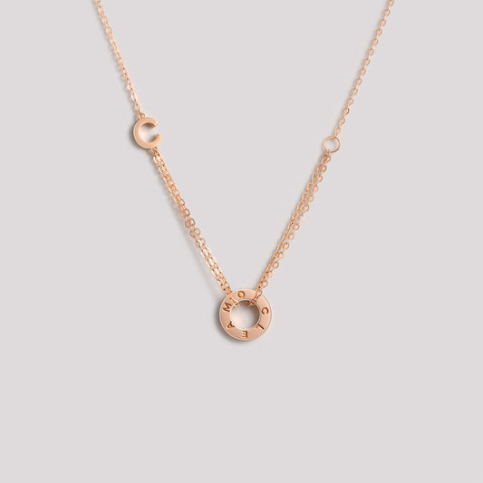 The Just Necklace crafted in solid 18k (750) rose gold from the Cléamoi Joy Collection.