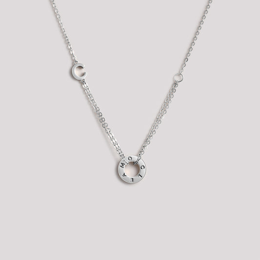 The Just Necklace crafted in solid 18k (750) white gold from the Cléamoi Joy Collection.