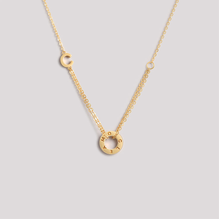 The Just Necklace crafted in solid 18k (750) yellow gold from the Cléamoi Joy Collection.